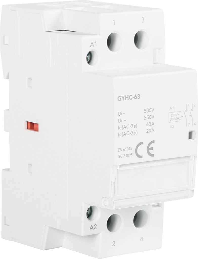 GYHC Modular-DIN-Schütz 2-polig 63A – Automatischer Haushaltschütz für AC 230V, 50Hz