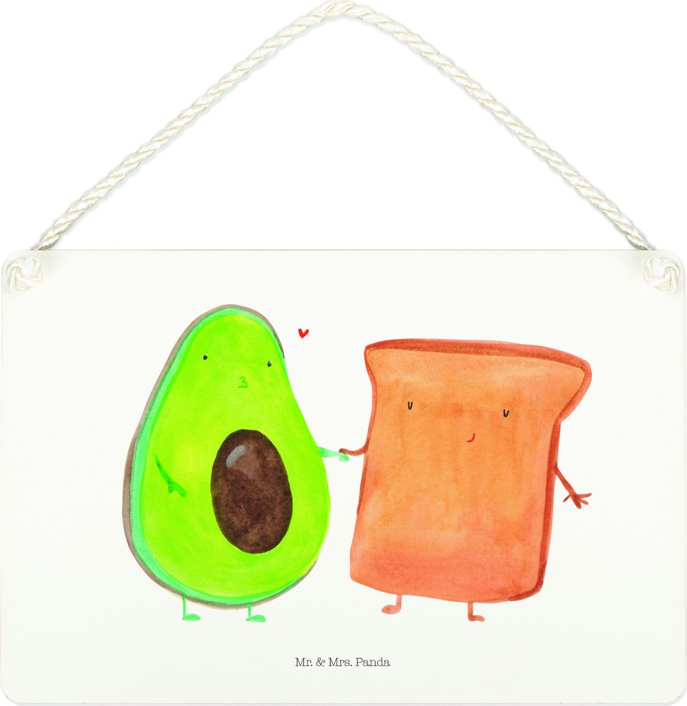 Mr. & Mrs. Panda Schild Avocado Toast DIN A4 - Weiß - Geschenk, kleine aufmerksamkeit, Toastbrot, wandtafel, Deko Wandbild, Türschild, Hochzeitsg...