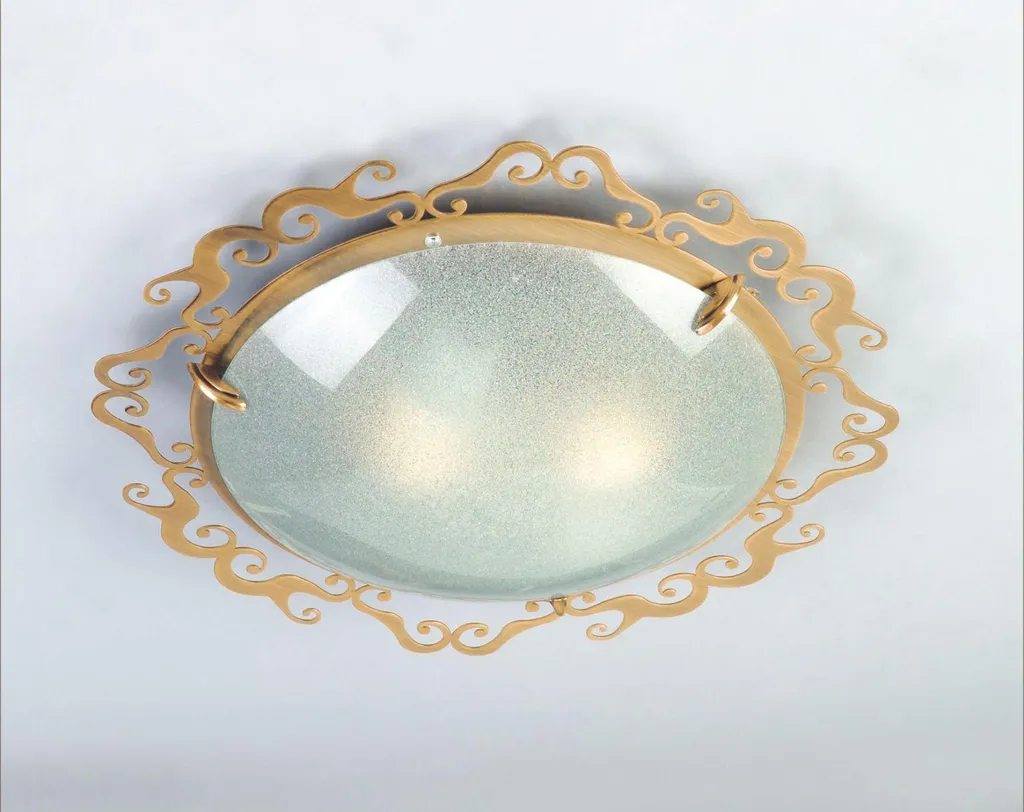 Plafonnier Casablanca pour chambre ou séjour 38cm patine culot 2xE27