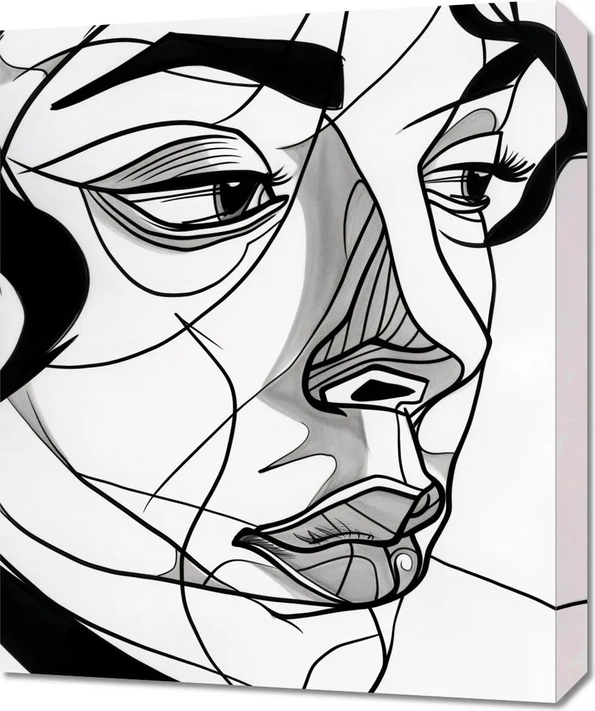 Tableau portrait de femme 50x60 cm déco murale chic et contemporaine