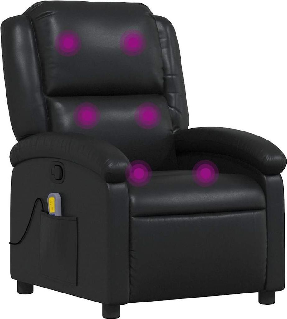 vidaXL Massagesessel Schwarz Kunstleder