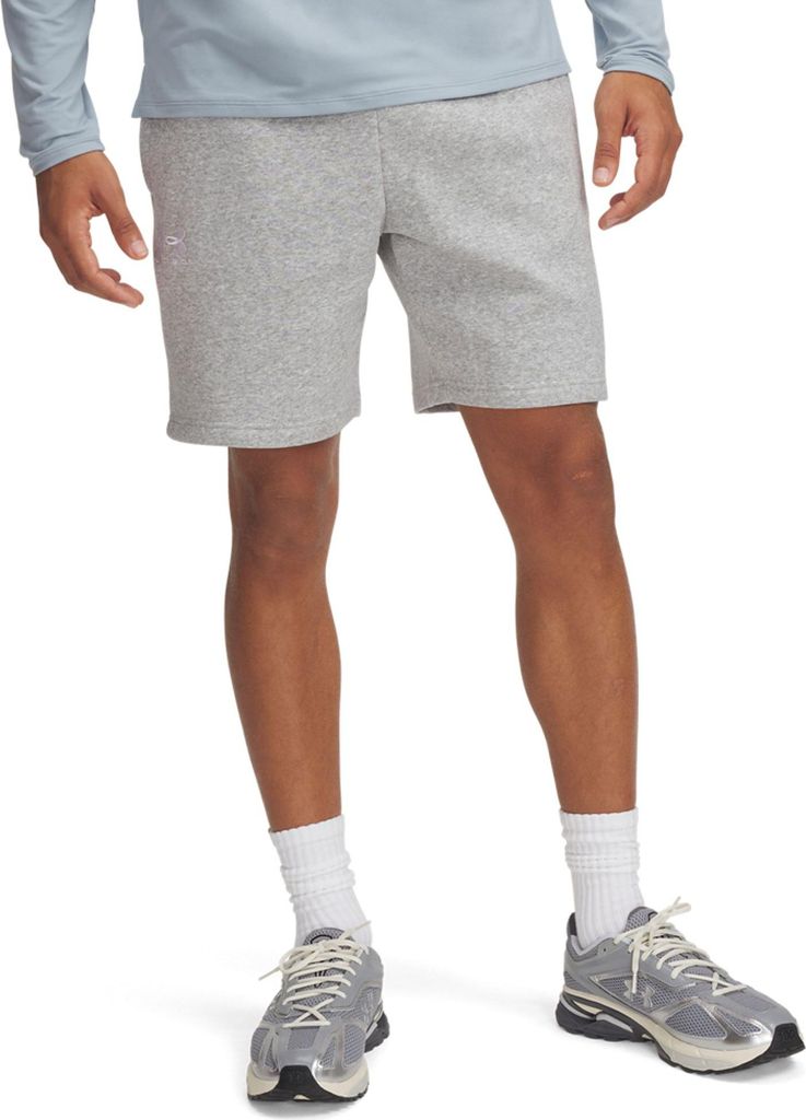 Shorts Under Armour Icon Fleece 7.75" Senior M grau/weiss