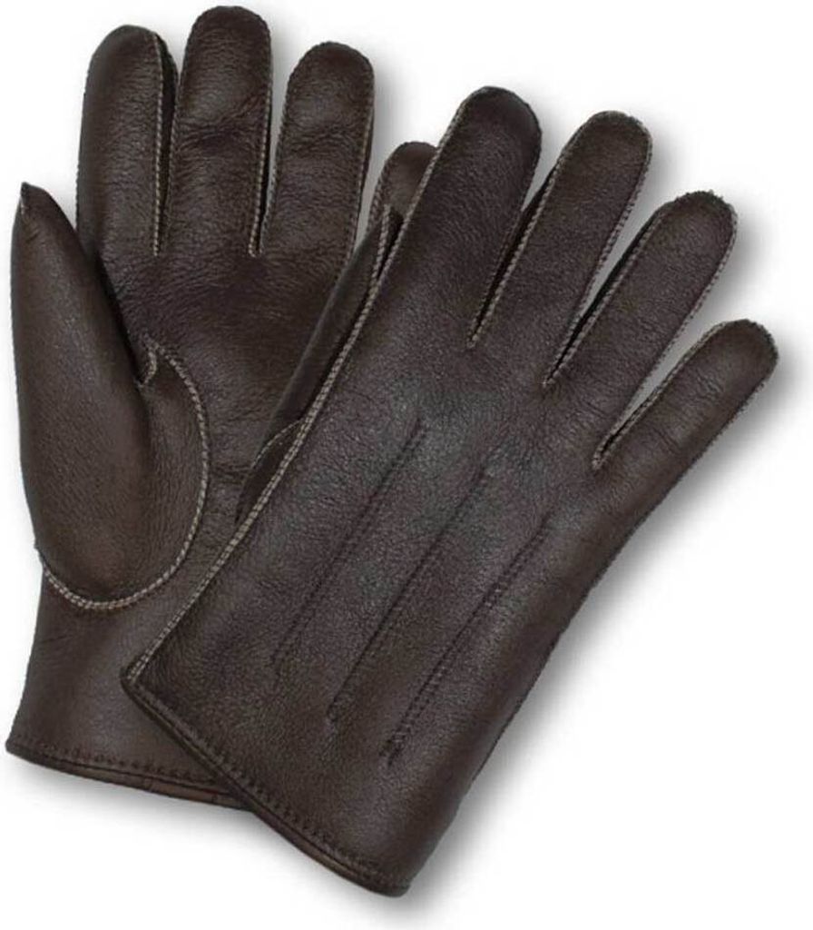 Heitmann Felle Paar Herren Lammfell Fingerhandschuhe de luxe Größe: XXL, Farbe: Braun 5068