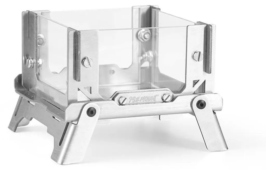 Brasero de table sans fumée pour appartement en acier inox et verre