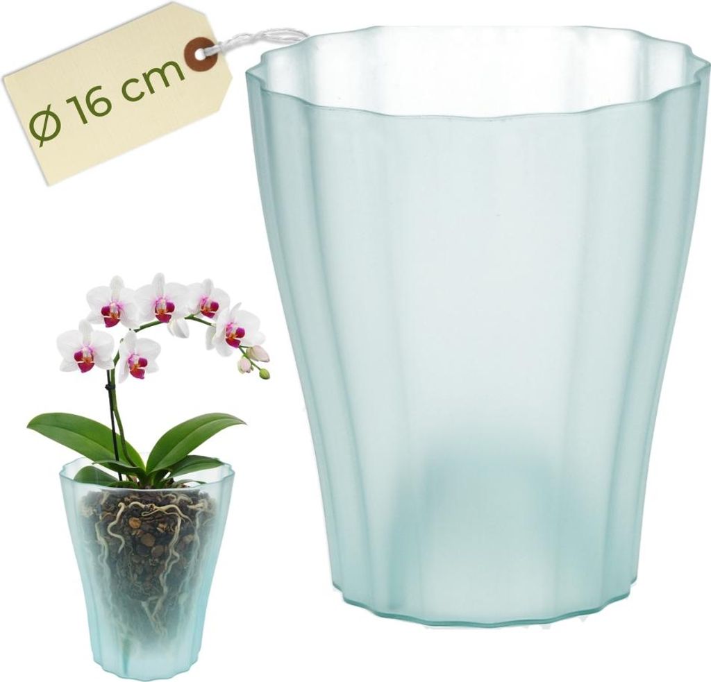 Orchideentopf Transparent Orchideen Übertopf Orchideentopf Plastik mit erhöhtem Boden Blumentopf Innen mit Stufenboden Durchsichtige Pflanztöpfe...