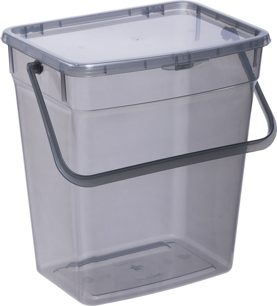 plast team Waschmittelbox, 10 Liter, grau-transparent Produktbild 