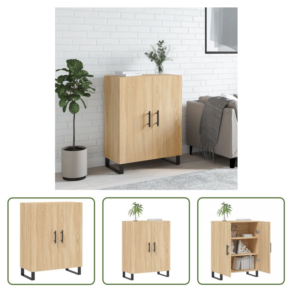 The Living Store Sideboard Sonoma-Eiche 69,5x34x90 cm Holzwerkstoff