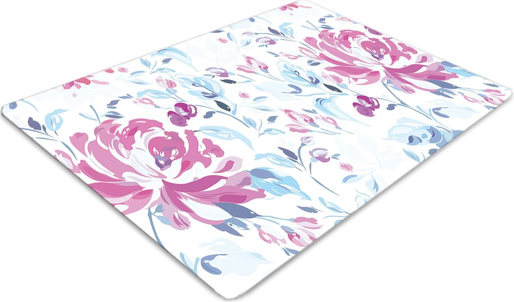 Stuhlunterlage Bürostuhlunterlage 120 cm x 90 cm Bodenmatte Bürostuhlunterlage - Lilane Blumen