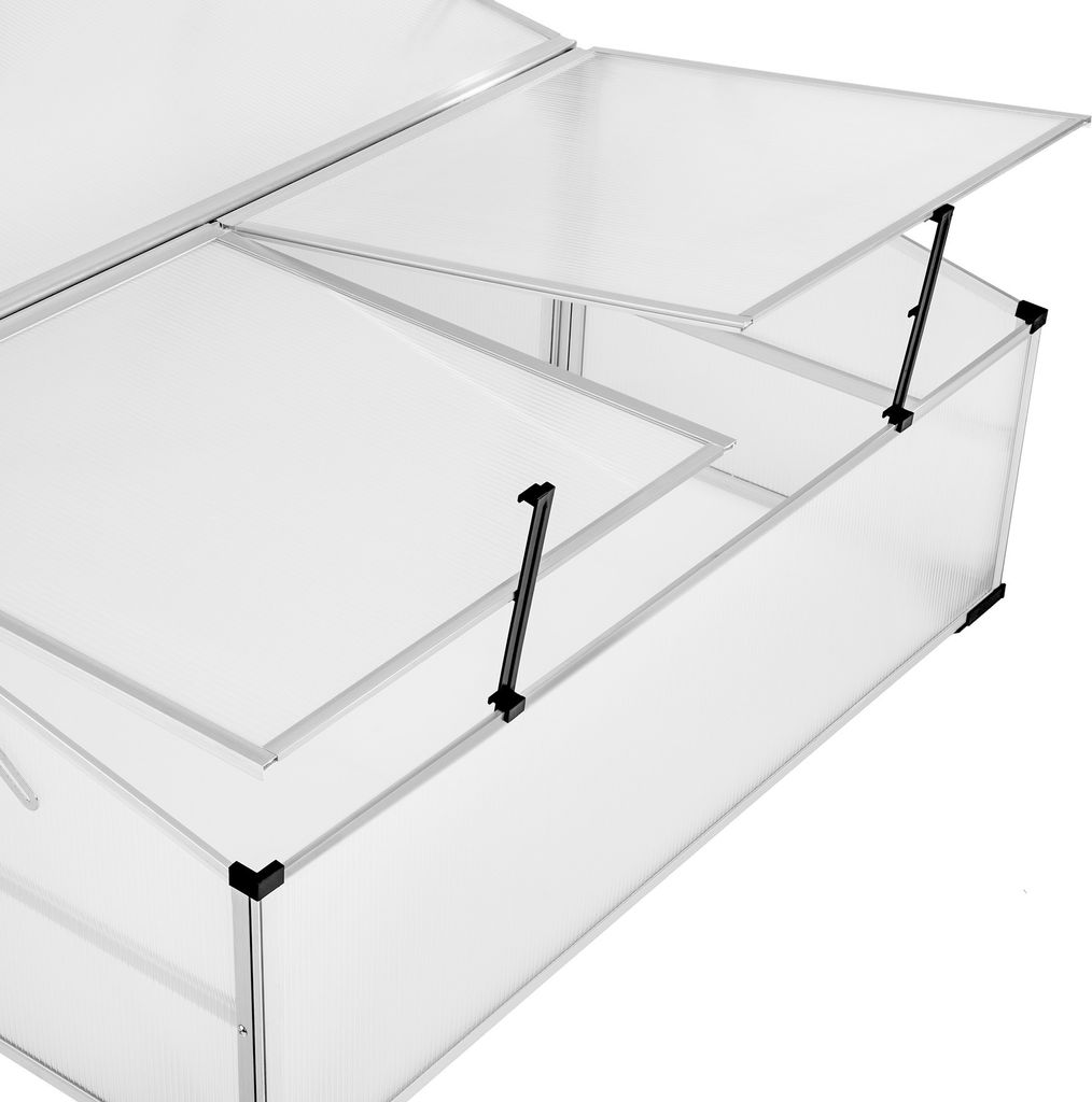 Frühbeet aus Aluminium mit arretierbarem Dach - 102 x 102 x Produktbild 4