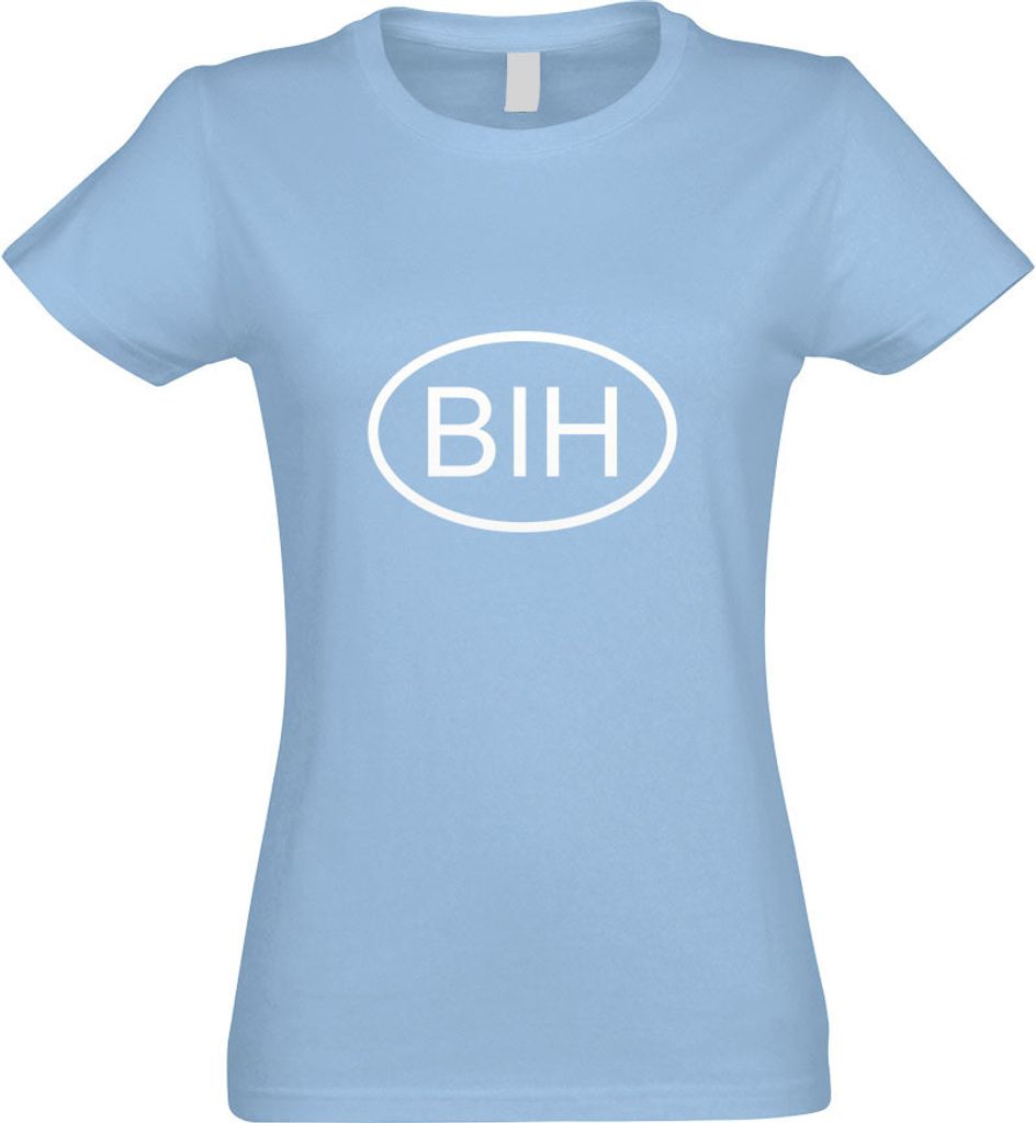 Kiwistar - T-Shirt tailliert - Damen - himmelblau - Bosnien Herzegowina BIH - mit Motiv Bedruckt - Funshirt Design - Sport - Freizeit - Damen - S