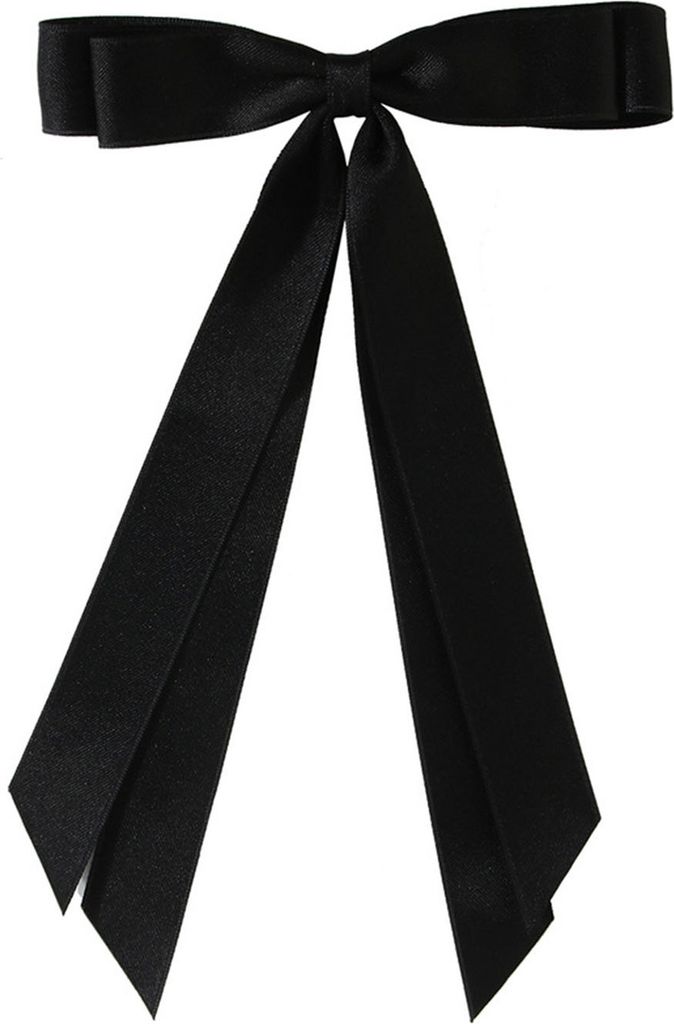 Haarspange mit Schleife, doppellagiges Design, glatte Satinschleife, einfarbig, Haarnadel, Haar-Accessoire