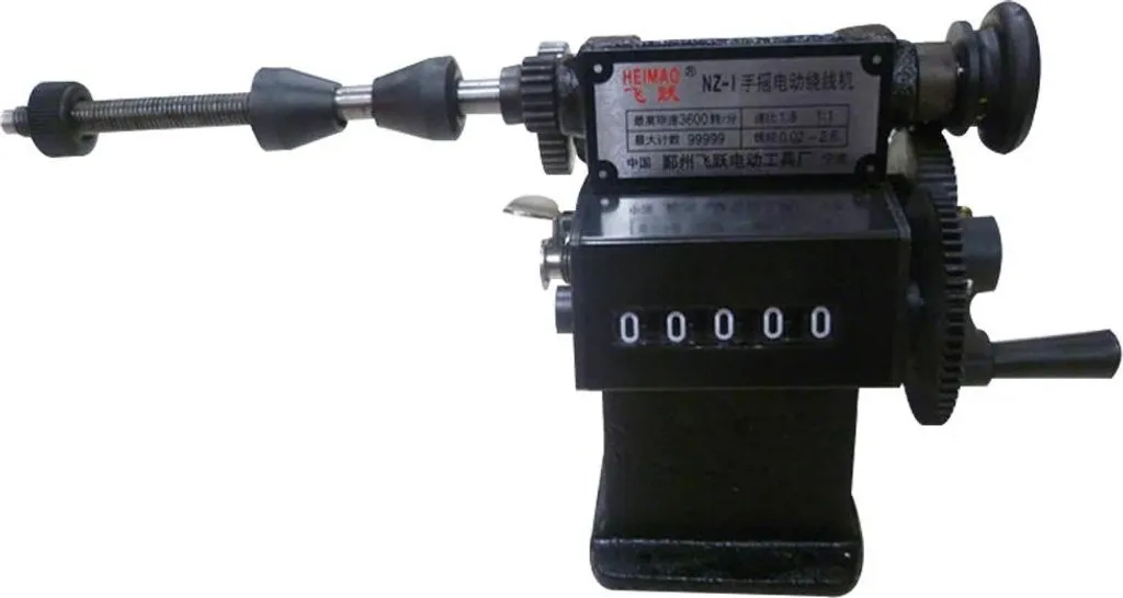 Appareil à bobiner manuel avec compteur de tours 99999 noir durable