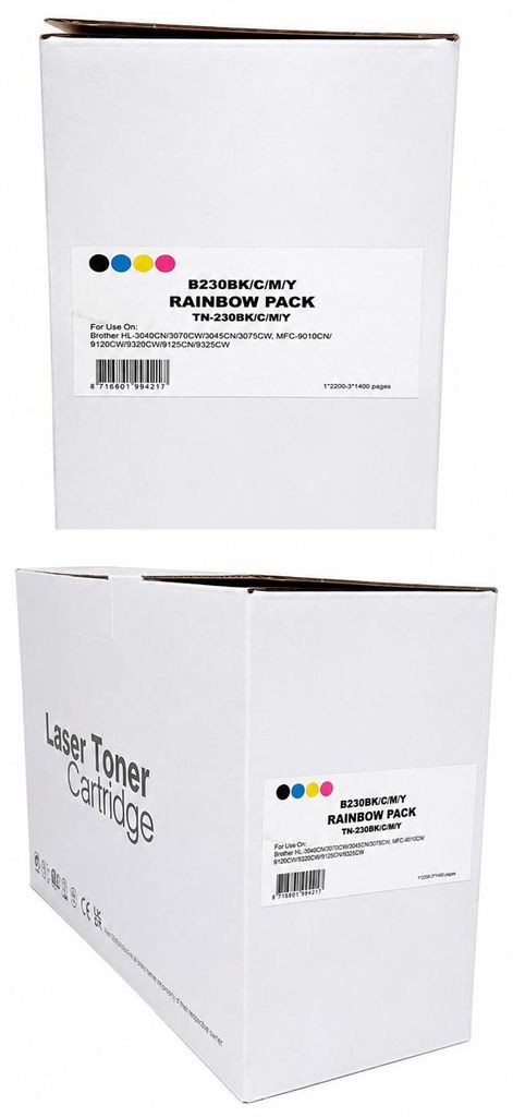 4er SAD Toner Pack kompatibel mit Brother TN-230BK TN-230C TN-230M TN-230Y Rainbow Pack TN-230BK/C/M/Y