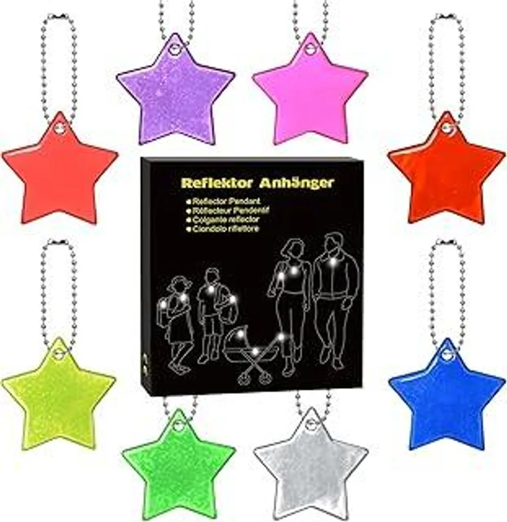 Ciondolo riflettente di sicurezza Zainetto scolastico Luminoso, riflettori per bambini Ciondolo di sicurezza adatto come regalo per feste, sedili per bambole, zaini, borse, giacche, biciclette, corsa, giochi