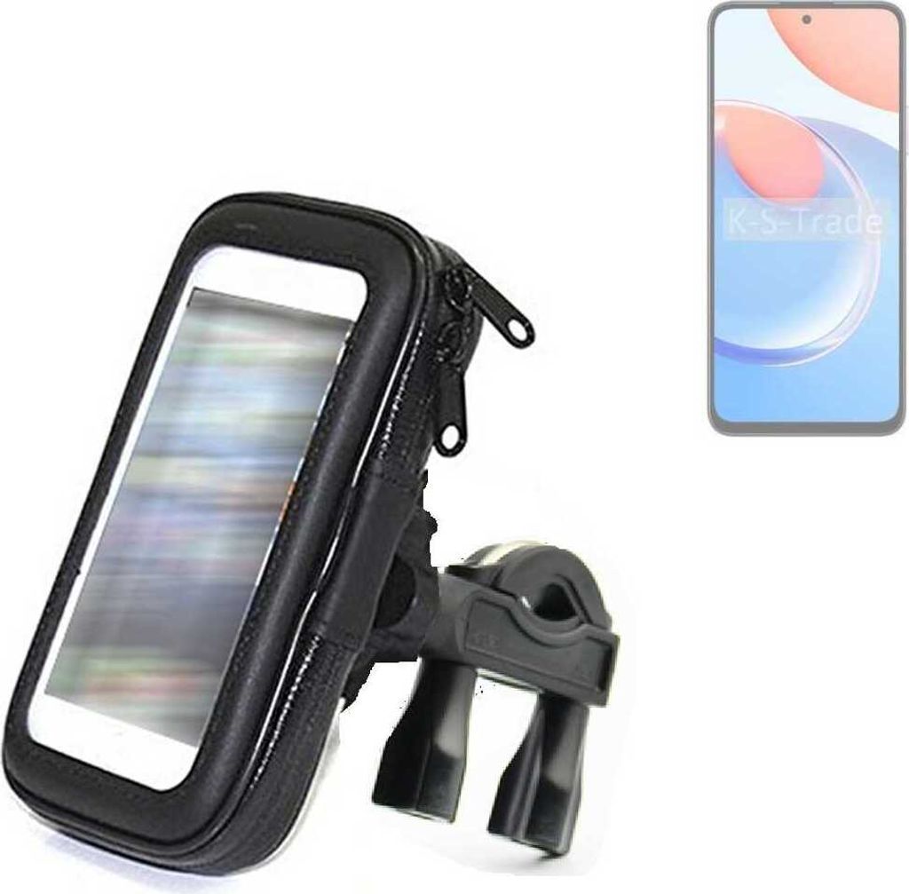 K-S-Trade Fahrrad-Halterung kompatibel mit Honor Play 8T Handy-Halterung Halter Lenkstange Fahrradhalterung Motorrad Bike Mount Wasserabweisend