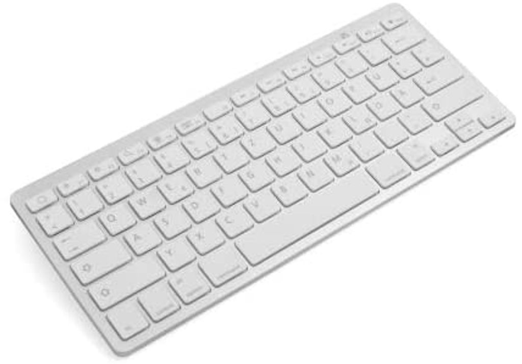 System-S Wireless Kabellose Tastatur Keyboard QWERTY Spanisch für iOS für Android für Mac für Windows