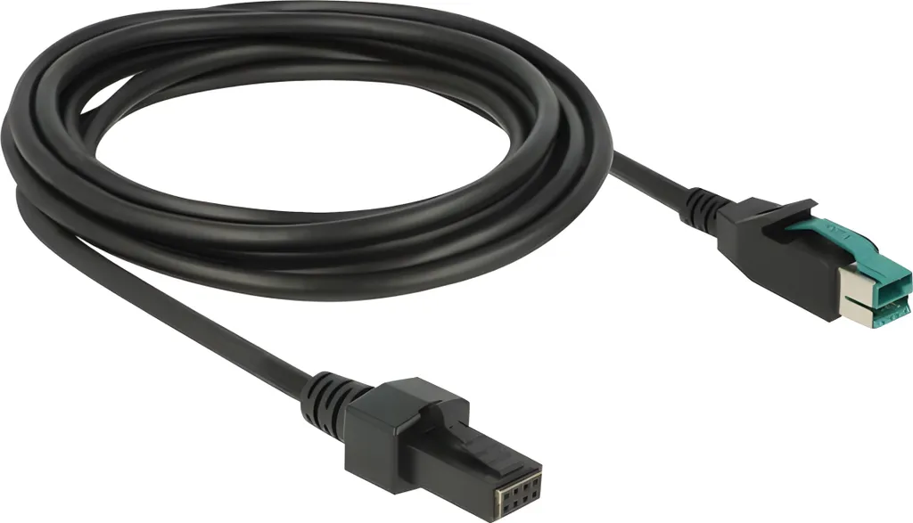 Câble PoweredUSB 12V Longueur 3m avec Double Connecteur 4 Broches