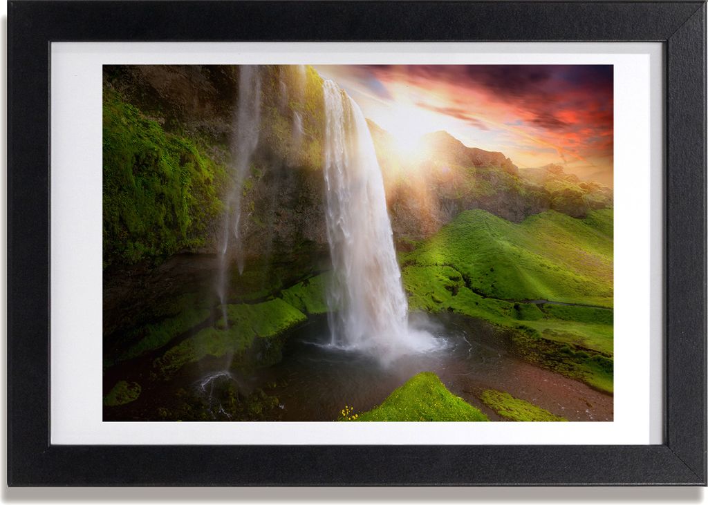 Bild 30x20 MDF-Rahmen, Wandkunst Wasserfall