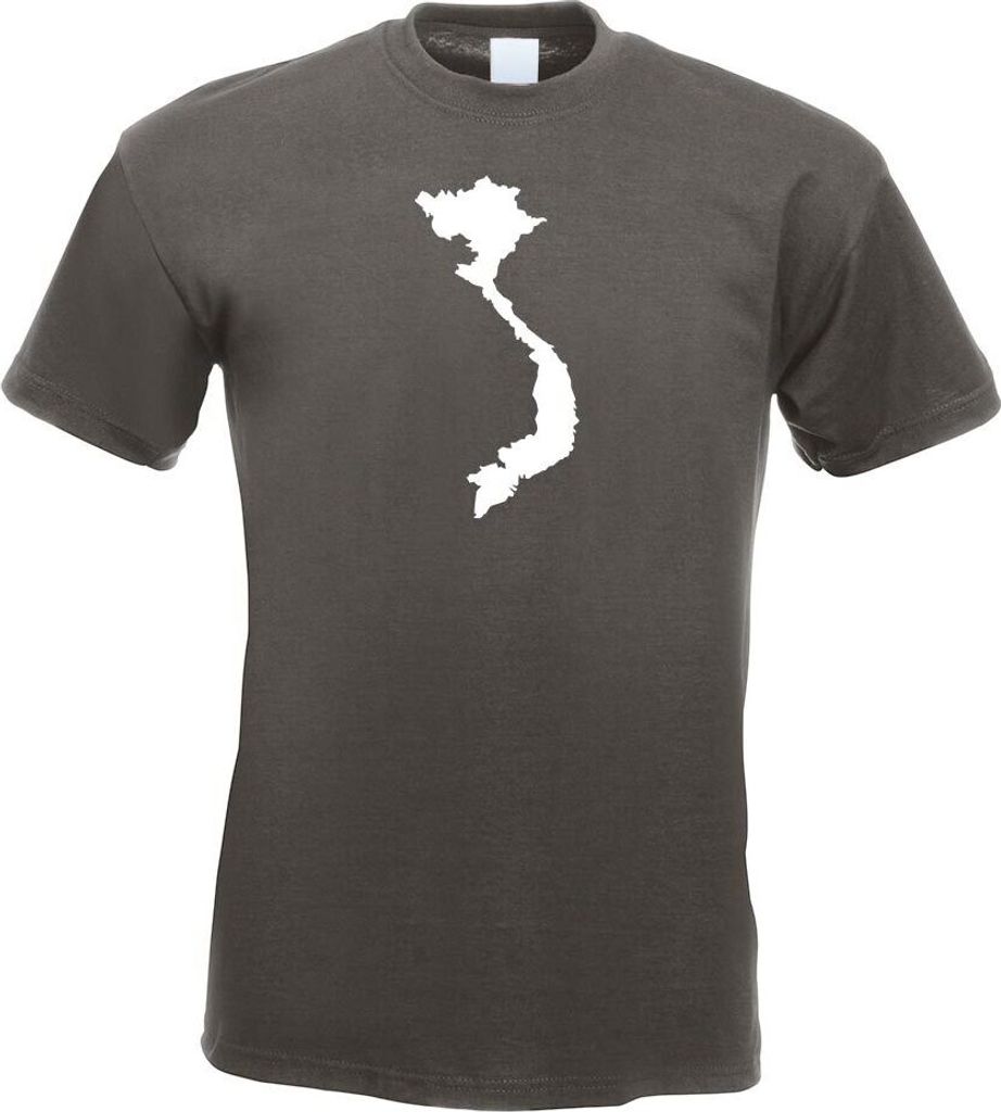 Kiwistar - T-Shirt - Graphit - Vietnam Umriss Kontur Herren Funshirt Bedruckt Design Sprüche Spruch Motive - mit Motiv Bedruckt - Funshirt Design ...