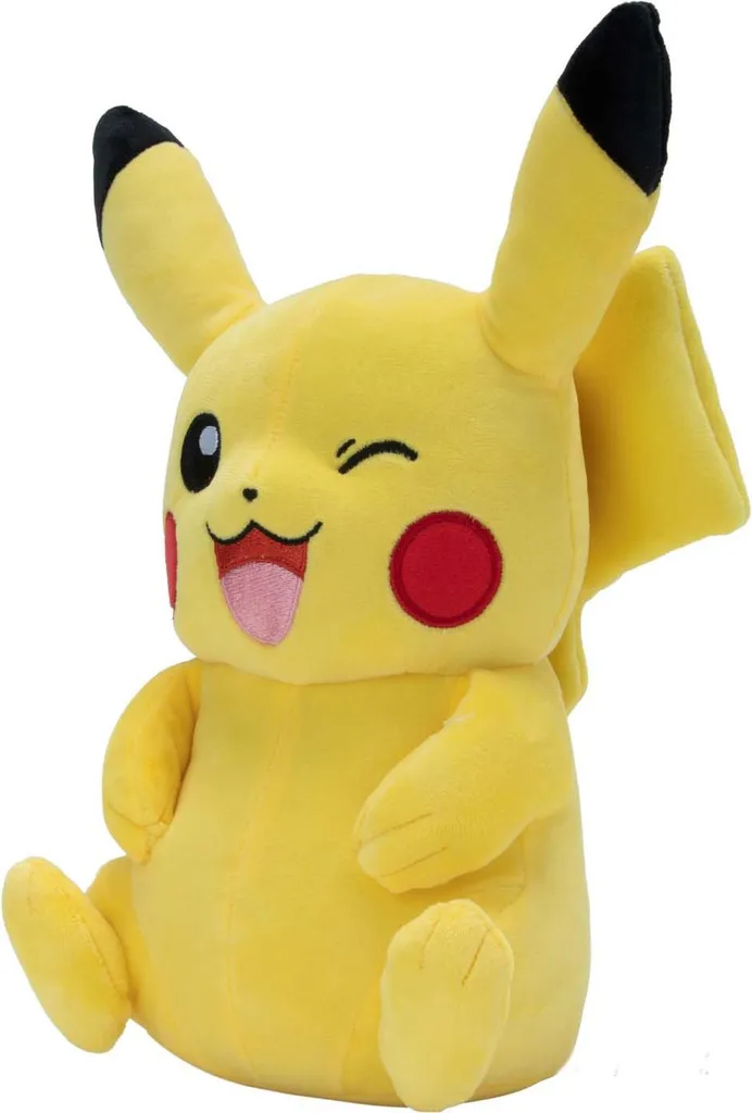 Pikachu Peluche Clin d'Œil 30 cm - Finition Premium et Texture Soft-Touch