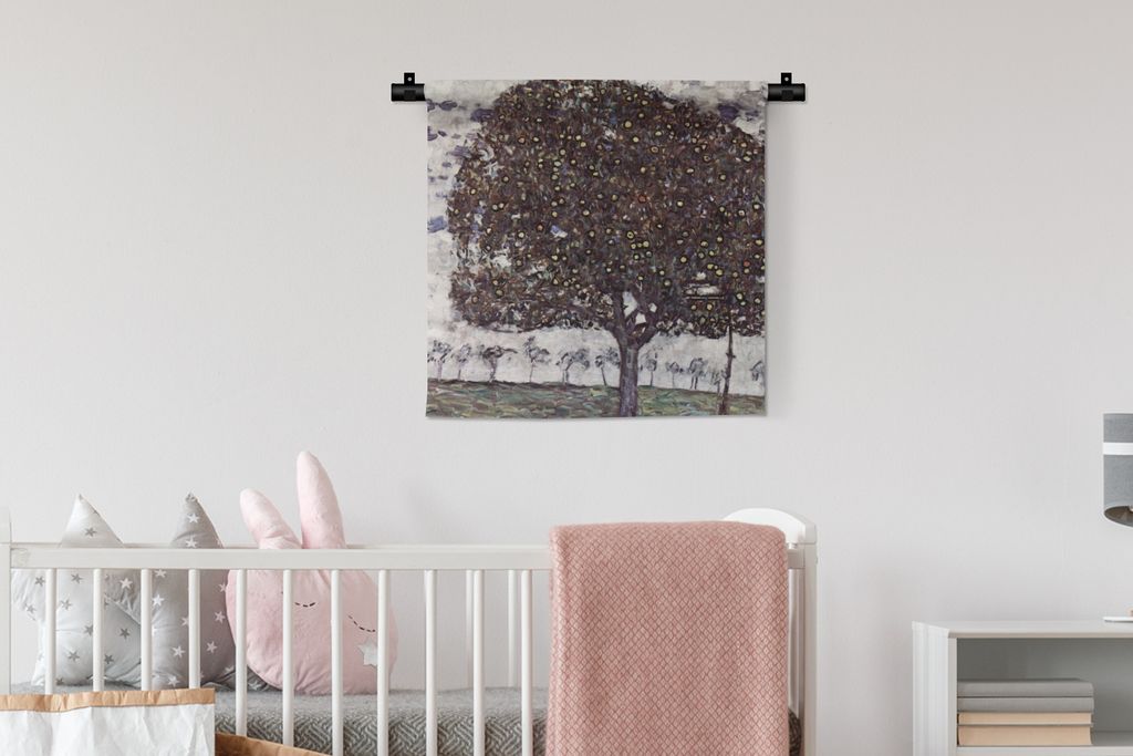 MuchoWow Wandteppich Wandbehang Apfelbaum II - Gustav Klimt 60x60 cm Tapisserie Dekoration Wandtuch - Dekorationen - Wand Decke