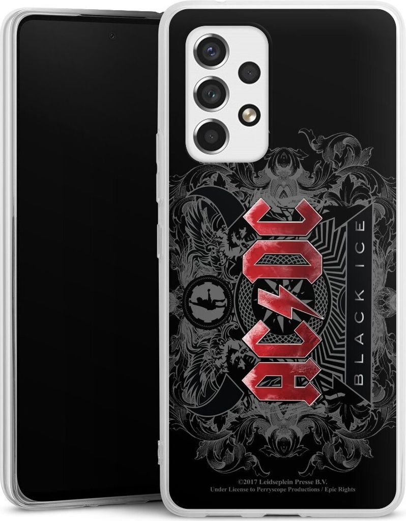 DeinDesign Handyhülle für Samsung Galaxy A53 5G Silikon Hülle Case Smartphone Schutzhülle ACDC Black Ice Fanartikel