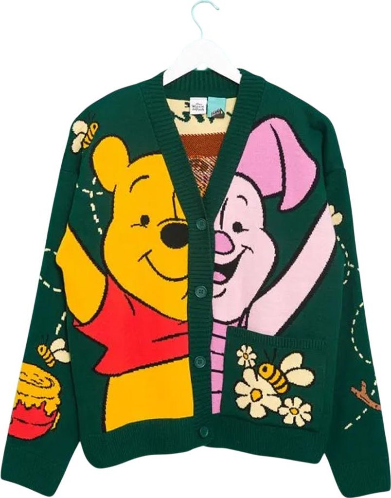 Winnie the Pooh - Strickjacke für Herren/Damen Uni, Jerseyware TT1104 (3XL) (Grün)