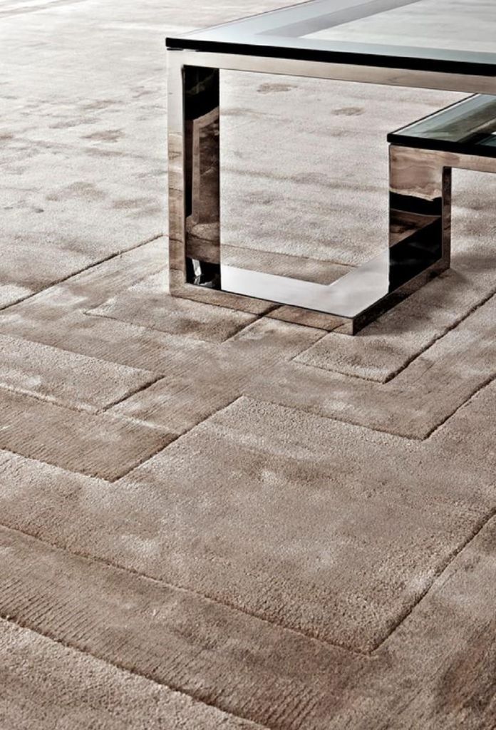 Casa Padrino Luxus Viskose Wohnzimmerteppich Naturfarben - Verschiedene Größen - Luxus Qualität