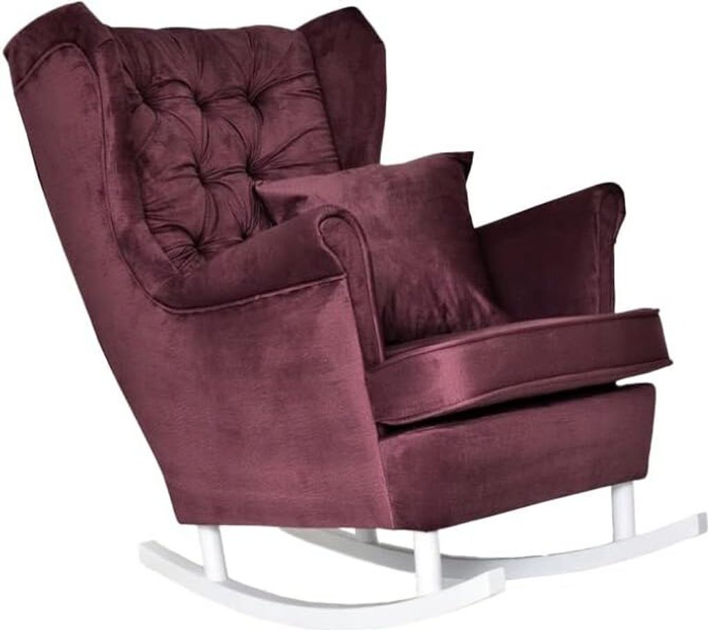Family Meble Schaukelsessel Gaja Relaxsessel Skandinavisch Bequemer Ohrensessel Loungesessel Fernsehsessel Für Wohnzimmer Schlafzimmer Büro (MONO...