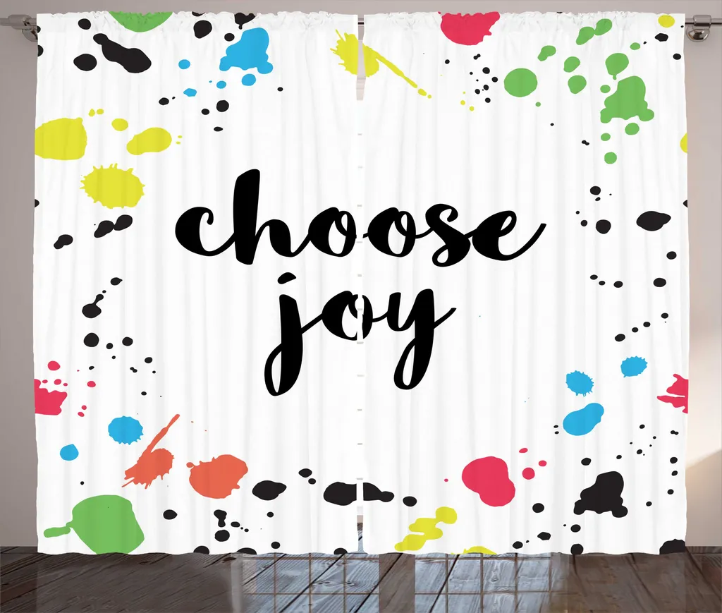 ABAKUHAUS Choisissez Joy Rideau Rustique Typographique 280 x 225 cm