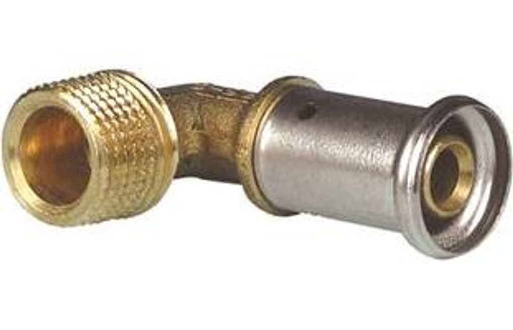 HENCO Press-Messing-Mehrschicht-Winkel 90° AG 32 x 1- 5P-3206