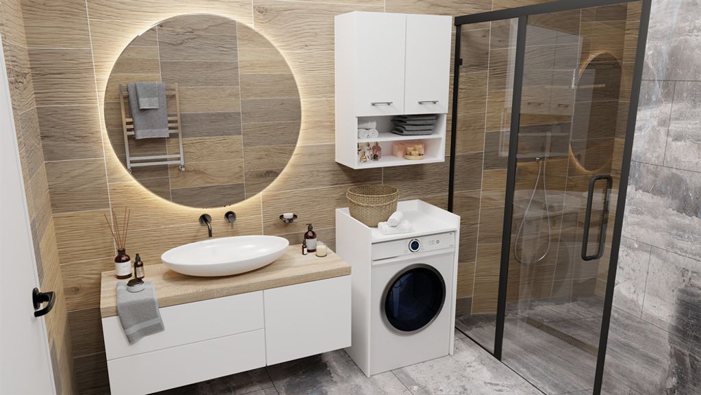 Waschmaschinenschrank Pola NP WHITE Produktbild 9