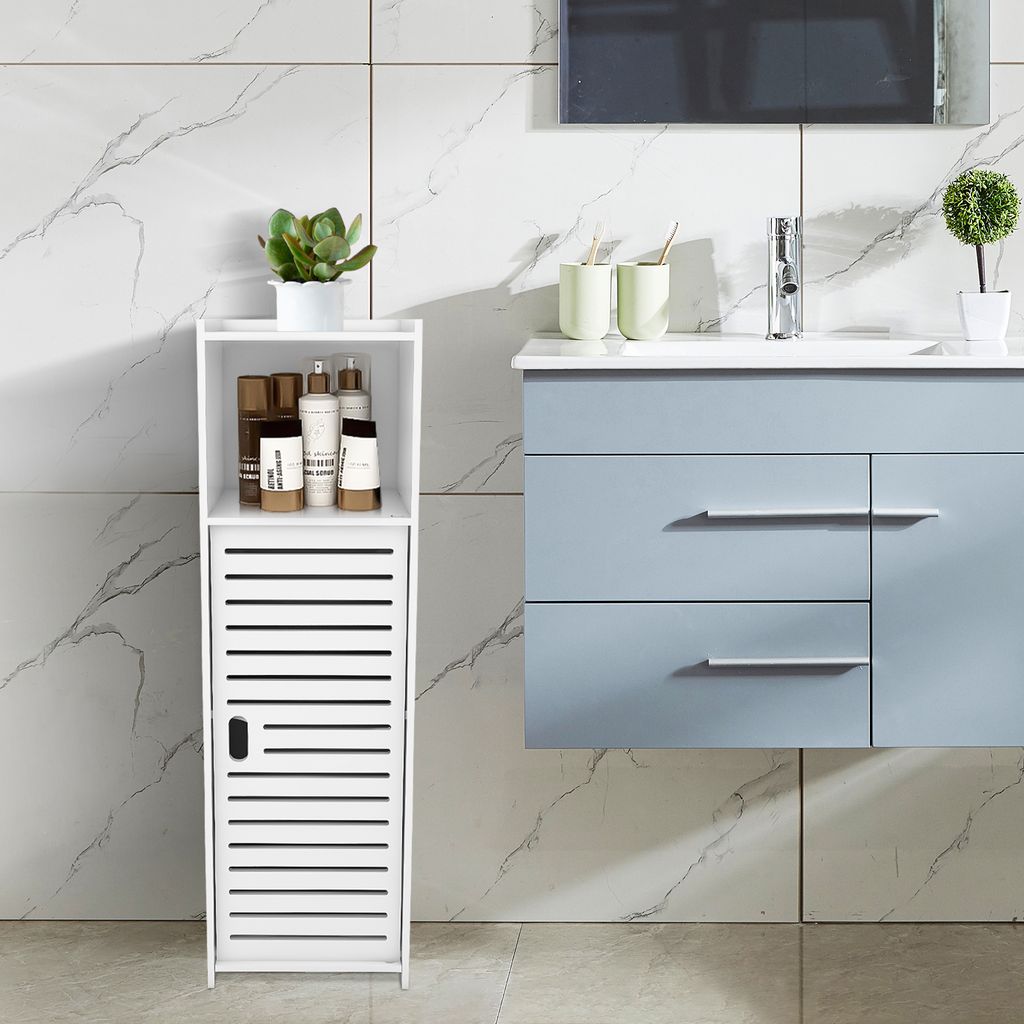 Badezimmerschränke mit 3 Fach viel Stauraum 78x23x22cm Weiß Produktbild 