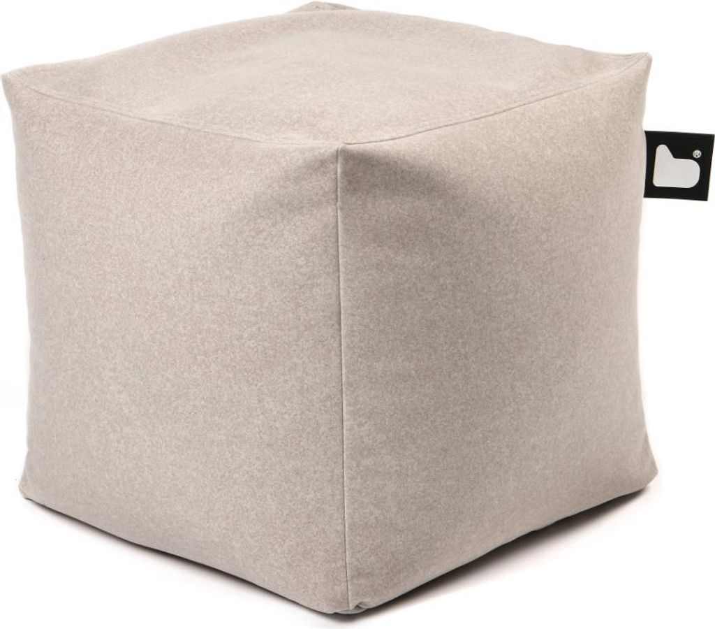 Extreme Lounging - b-box suede - quadratischer Hocker - innen - weicher Wildlederstoff - 40x40cm - Stone