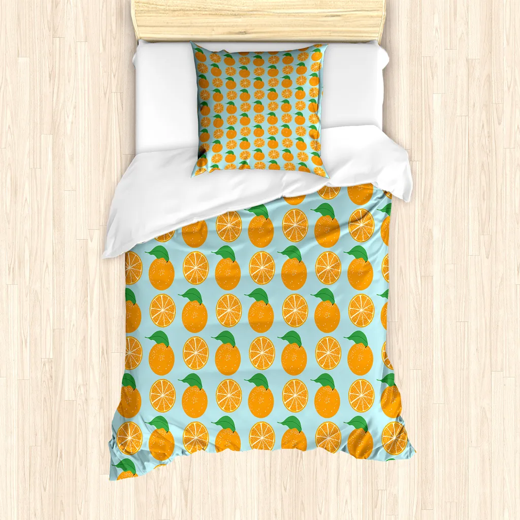 Set Letto Singolo Anti-Acaro ABAKUHAUS | Copripiumino Arancione
