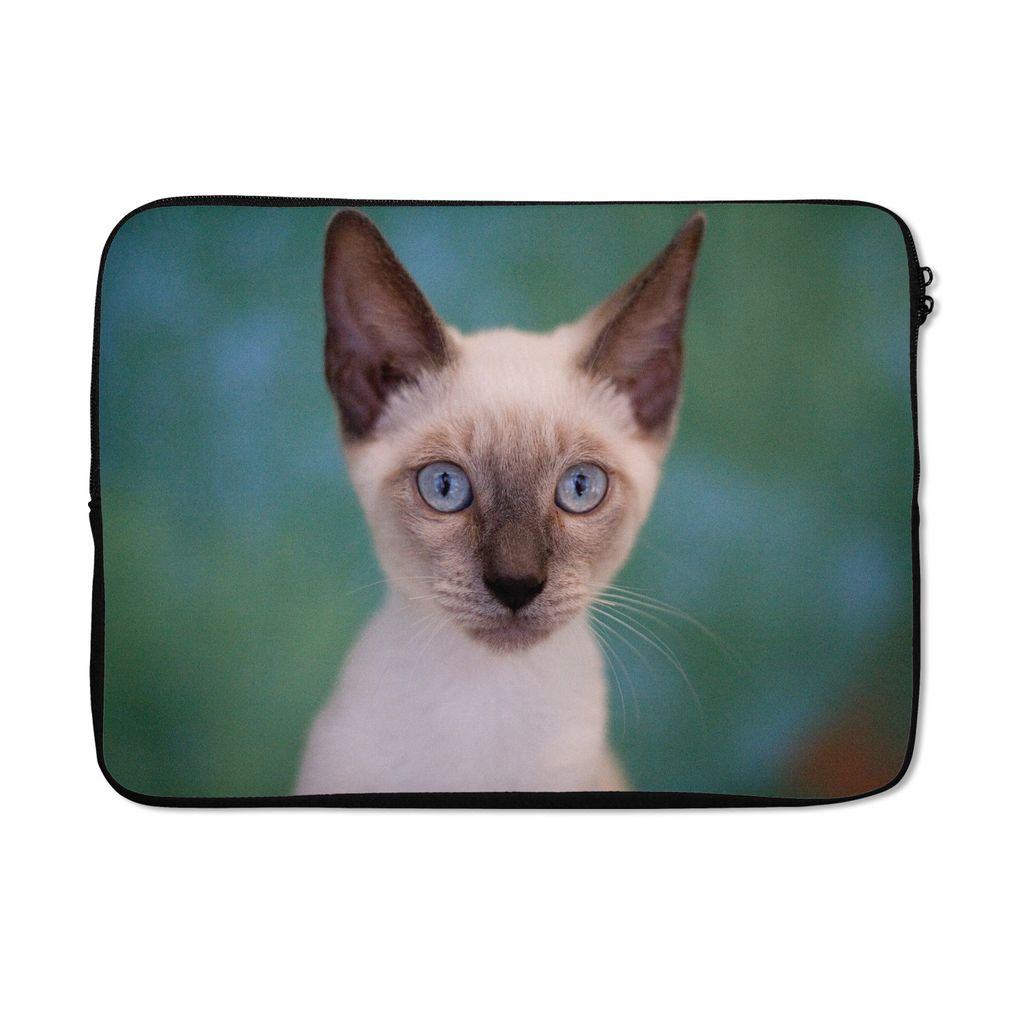 MuchoWow Laptop Hülle 13 Zoll Nahaufnahme einer Siamkatze Laptoptasche - Laptophülle - Sleeve - Rundumschutz