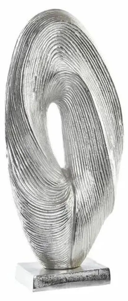 Statue Décorative Moderne Argentée en Résine 44cm - Sculpture Abstraite