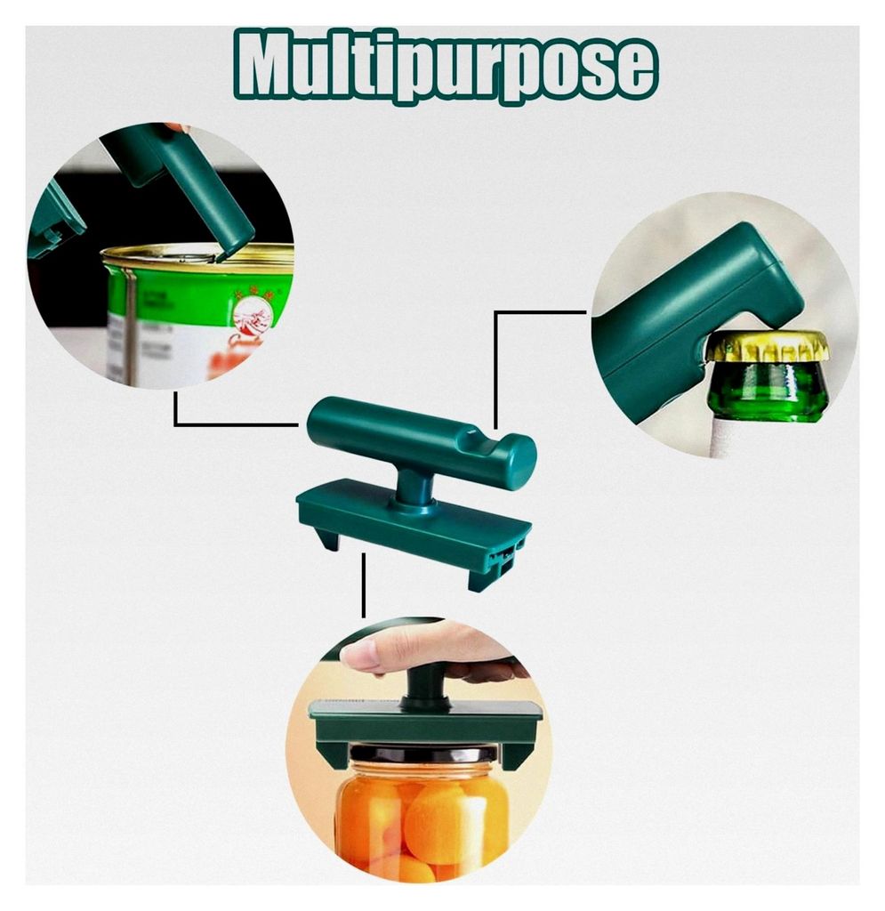 Dosenöffner und Glasöffner, müheloser Öffner für Arthritis, verstellbarer Edelstahl-Dosenöffner für Senioren, geeignet für Familie, Picknic...