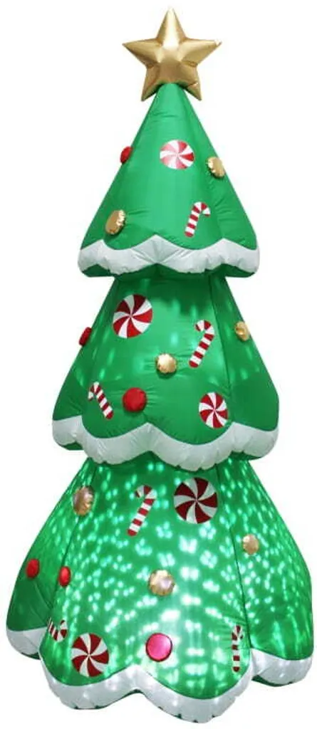 Mini Sapin Gonflable Noël Lumineux Basic & Co - Décoration Compacte 1m - 2