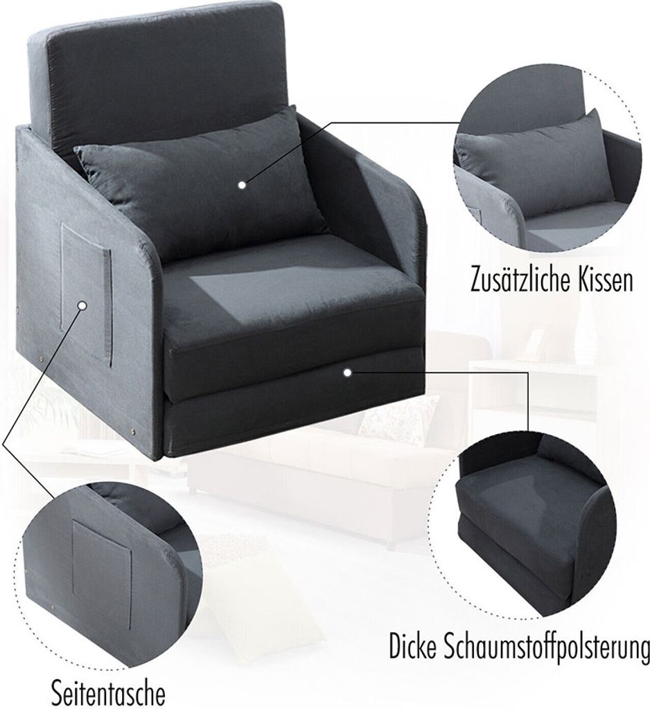 HOMCOM HOMCOM sofa rozkładana pokrowiec zmywalny sofa Zdjęcie produktu 4