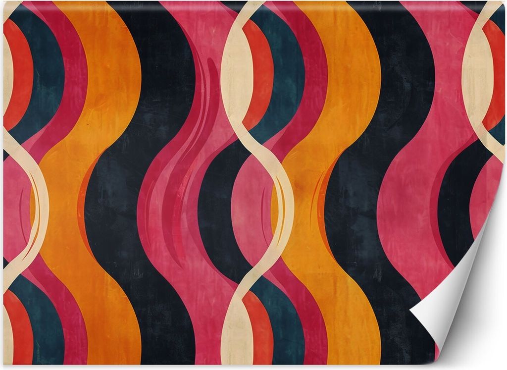 Vlies fototapete Wellen Retro-Abstraktion 100x70 cm Feeby Lila inkl. Kleber einfache Montage