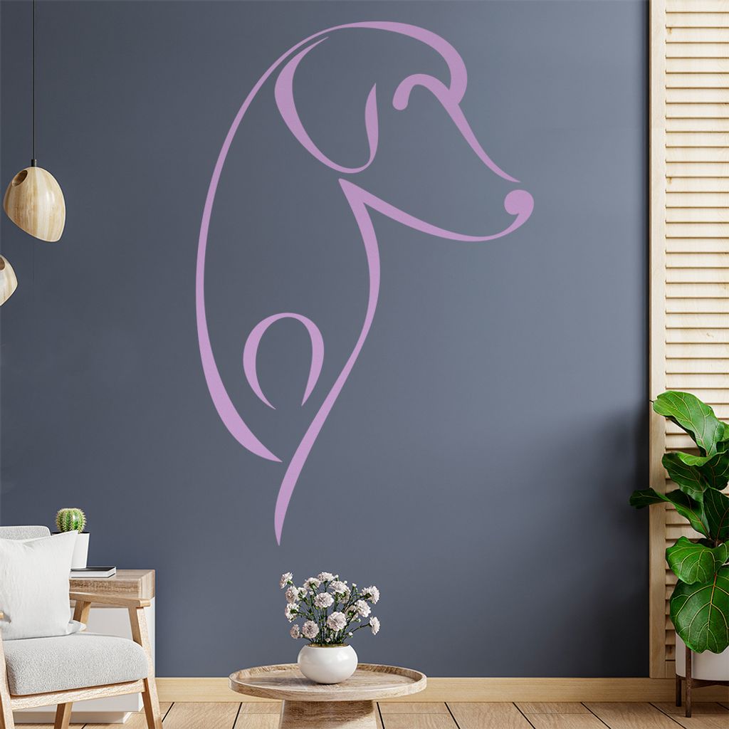 Hund Linien - Hunde Wandtattoo in 6 Größen - Wandaufkleber Wall Sticker - Dekoration, Küche, Wohnzimmer, Schlafzimmer, Badezimmer