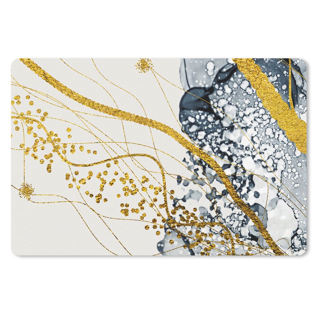 MuchoWow Schreibtischunterlage Abstrakt - Gold - Natur - Kunst 60x40 cm - XXL Mauspad - Großes Mauspad - Schulsachen