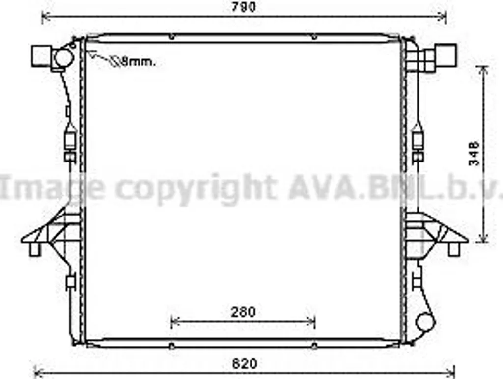 Radiateur de refroidissement eau AVA VNA2363 compatible Amarok 2.0 TDI