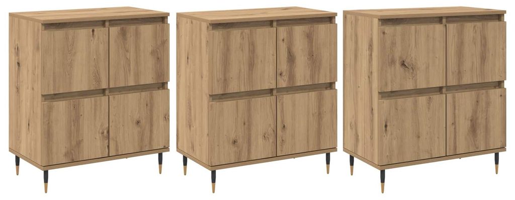Aufbewahrungsschrank 3 pcs Artisan-Eiche 60 x 35 x 70 cm