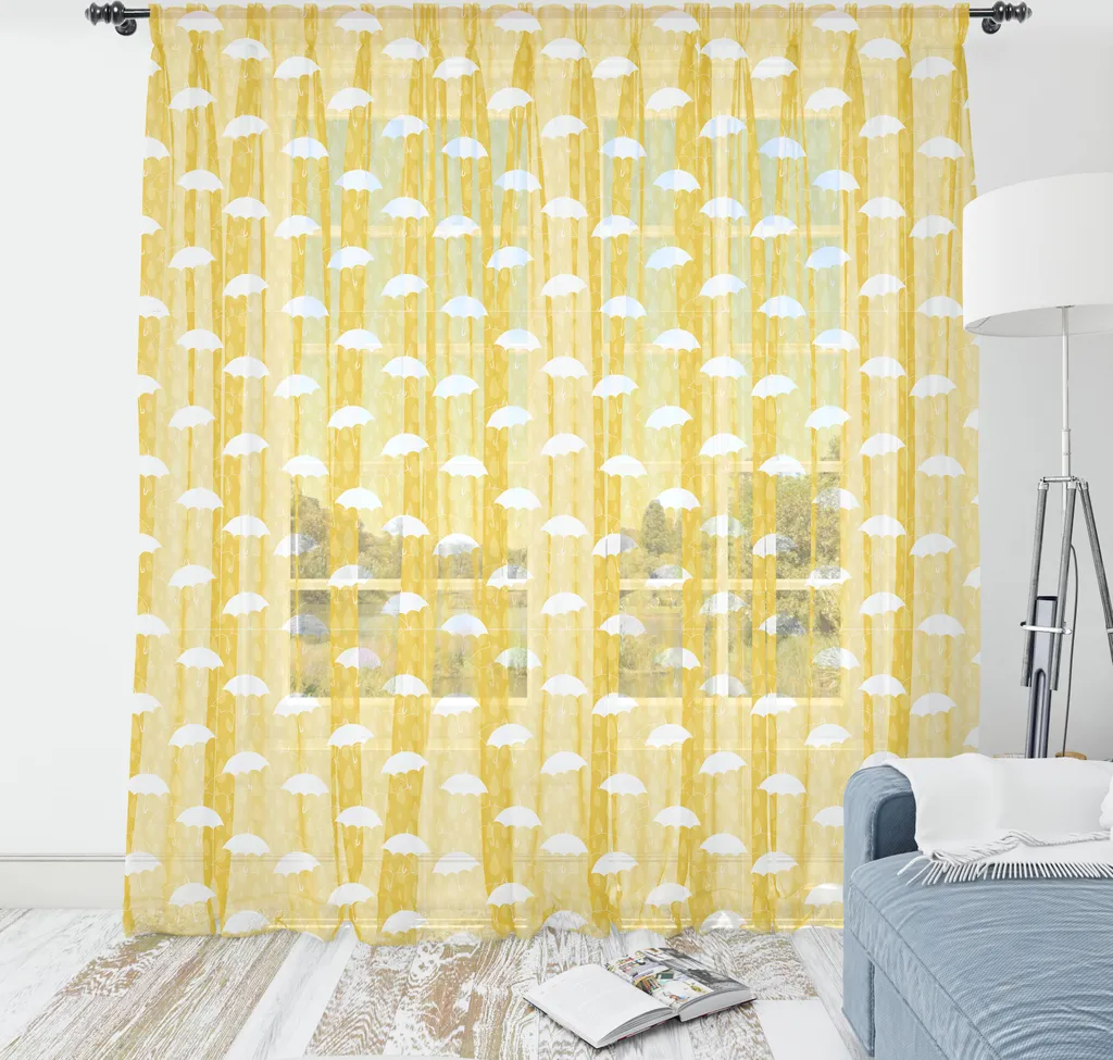 Arazzo ABAKUHAUS Ombrello Autunnale - Giallo Senape Raso 210x274