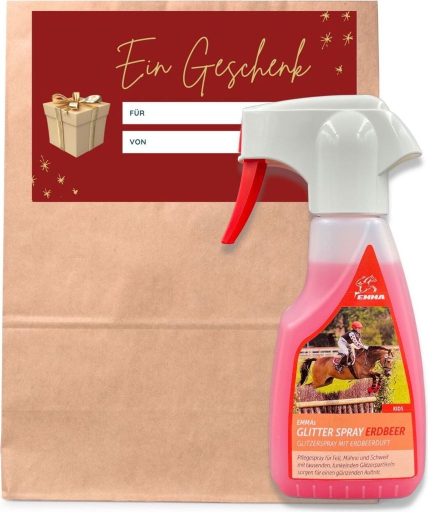 Glitzerspray Mähnenspray für Pferde mit Erdbeer Duft- Produktbild 1