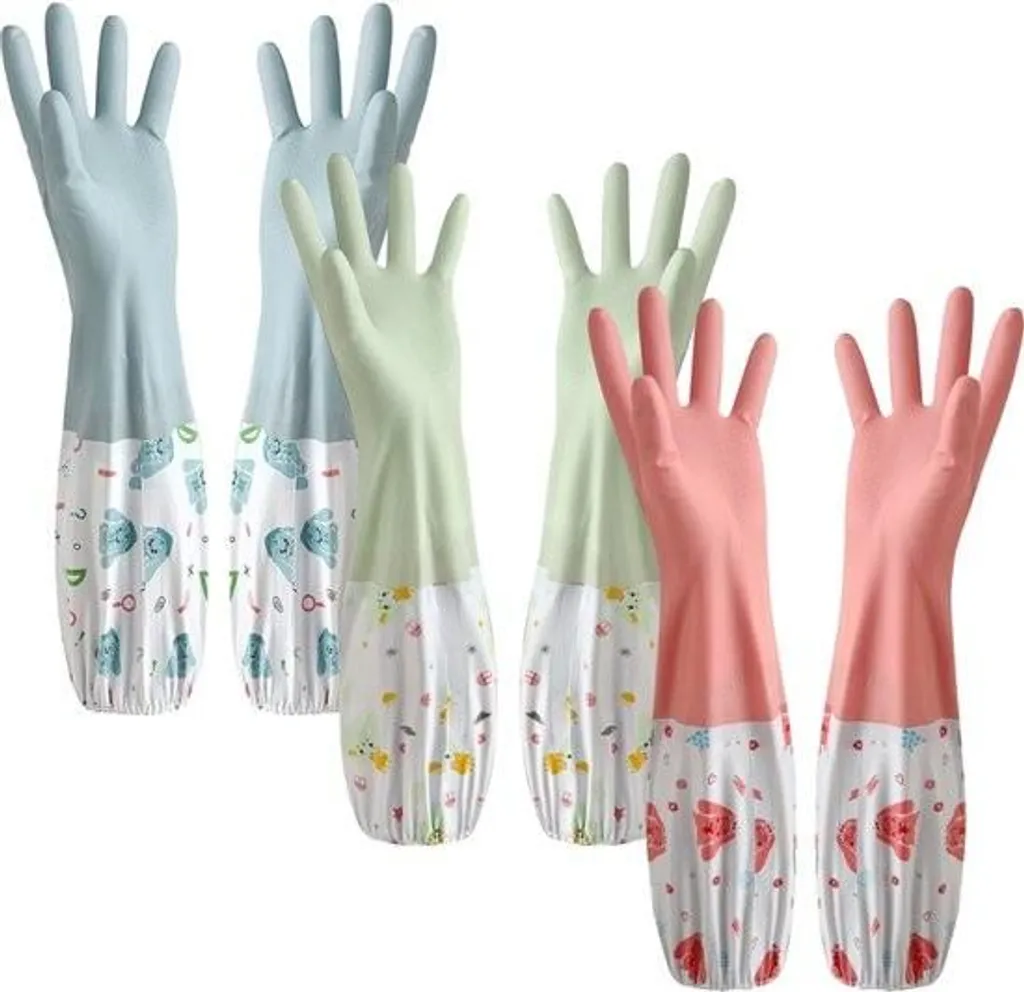 Gants de vaisselle réutilisables et étanches en caoutchouc taille M