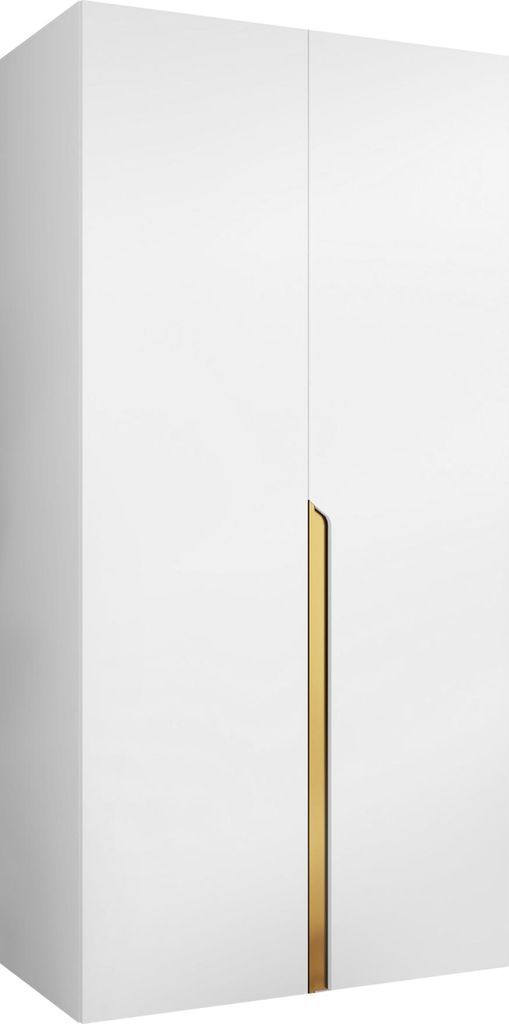 MIRJAN24 Kleiderschrank Mila 1 100, Schlafzimmer, Kleiderschrank, mit zwei Drehturen und mit Kleiderstange, Modern, Garderobenschrank (Farbe: Weiß...