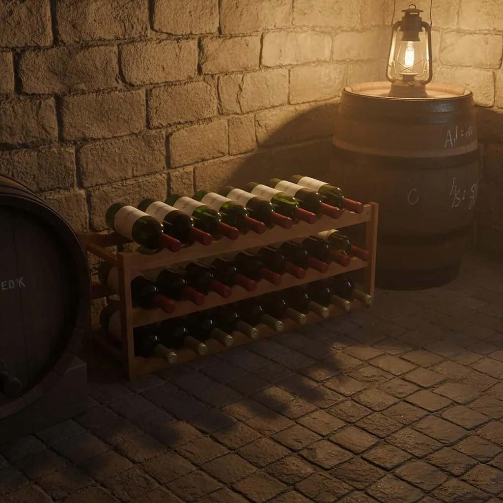 Range-bouteilles en bois de noyer 24 emplacements - Modèle Élite - 2